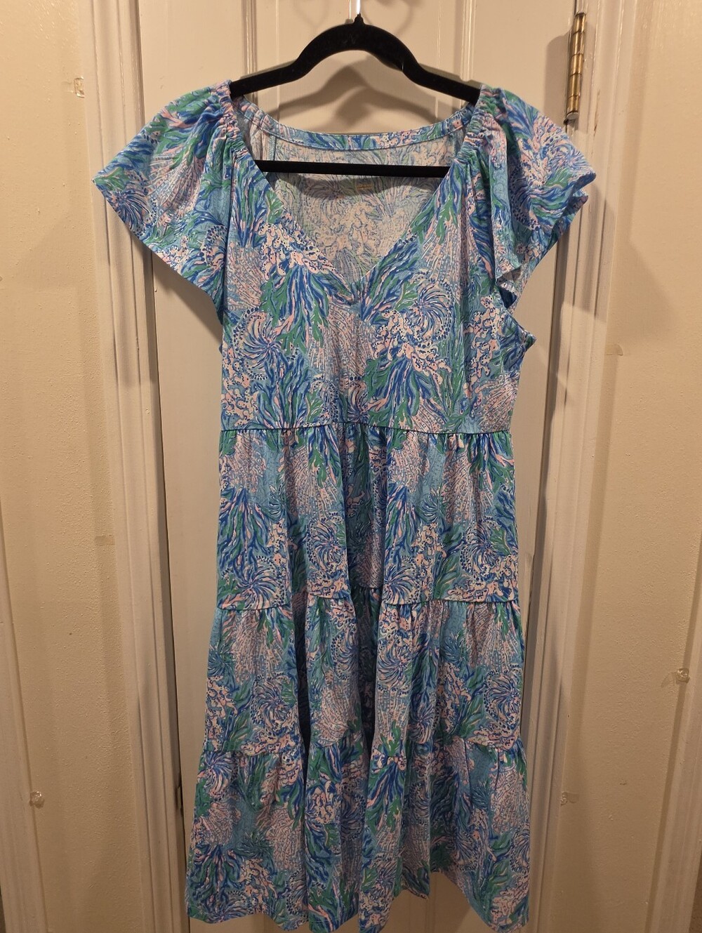 Lilly Pulitzer Kawaii Nwot Tiered Dress Size Smll Strong Current Sea